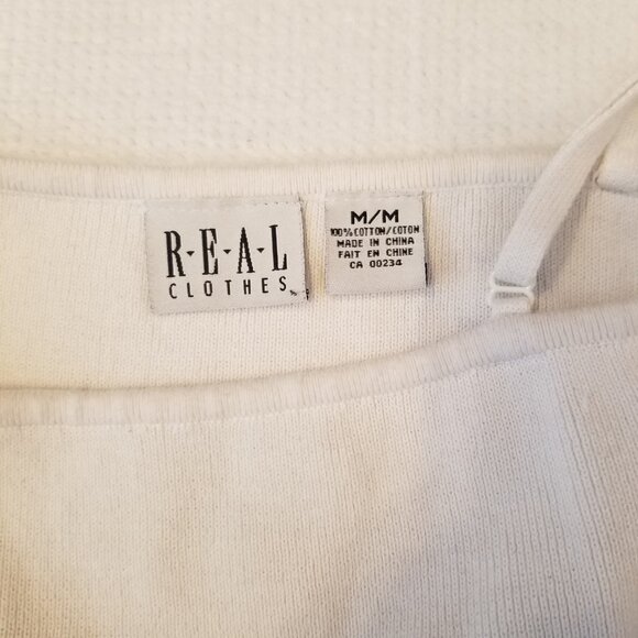 Vintage REAL Clothes Cotton Strappy Crop Tank Top White with Periwinkle Stripe M - Picture 3 of 8